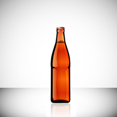 Realistic bottles of beer, ale, cola and other