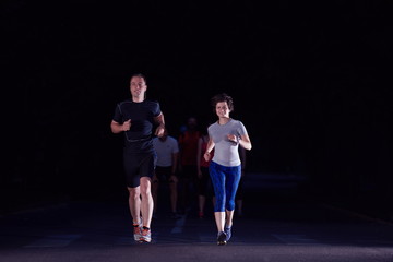 couple jogging at early morning