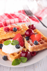 waffles and berries