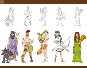 greek gods set illustration