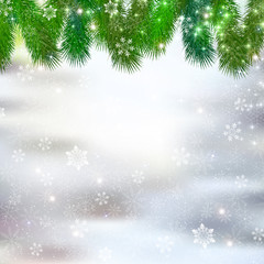 Fototapeta na wymiar クリスマス　雪　モミの木