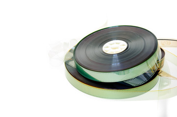 35 mm movie reels isolated on white background