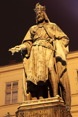 Fototapeta premium Statue of the Czech King Charles IV. in Prague, Czech Republic