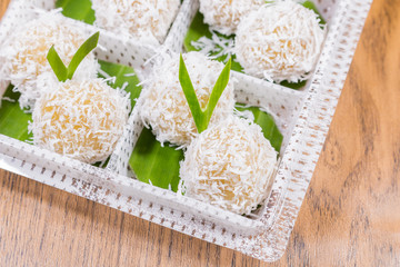 Steamed Flour With Coconut Filling Recipes ,Thai dessert