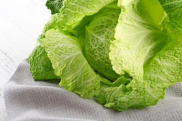 Savoy cabbage closeup