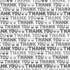 Fototapeta premium Seamless pattern thank you & smile サンキュースマイルのパターン