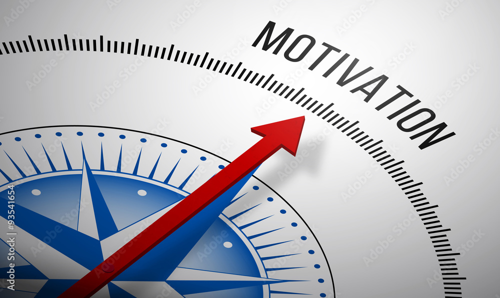 Aufkleber 3d rendering of a compass with a motivation icon.