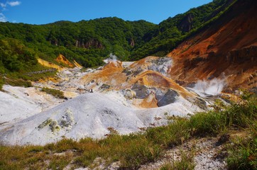 登別地獄谷の山並み