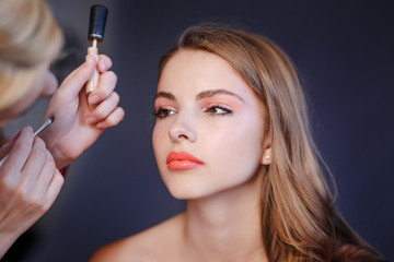 Obraz premium Professional artist applying makeup.