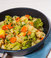 stewed vegetables in a frying pan