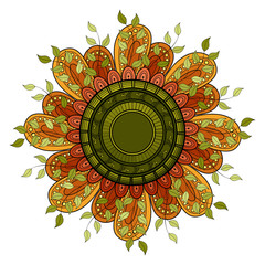 Vector Beautiful Deco Colored contour Mandala