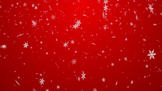 Snowing animation Red background