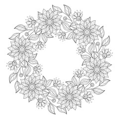 Vector Monochrome Floral Background