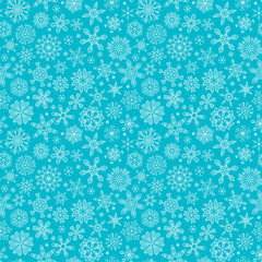 Seamless outlined snowflakes pattern.
