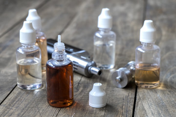 e-cigarettes with lots of different re-fill bottles