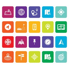 Location icons. Map icons. Navigation icon. Vector Illustration.