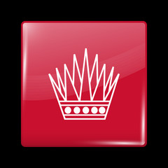 Variant Flag of Bahrain. Glassy Icon Square Shape