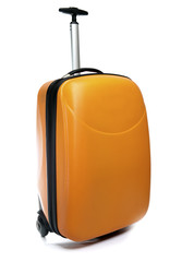 Orange suitcase for travel