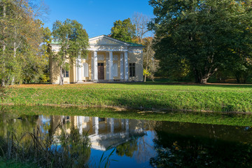 Fototapeta na wymiar Concert hall in the Catherine Park of the Museum-reserve Tsarskoye Selo in Russia