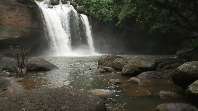 Haew Su Wat Waterfall tropical forest, Khao Yai National park, Thailand.
