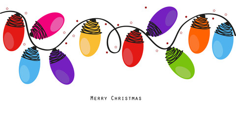 Colorful Christmas light bulbs vector background