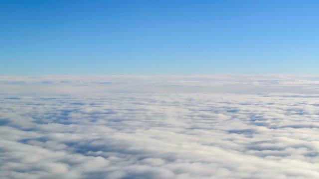 Aerial view of clouds from an airplane