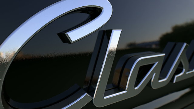 classic badge and black car pan