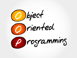 OOP Object Oriented Programming, acronym business concept