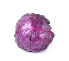 Obraz premium Red cabbage isolated over a white background.