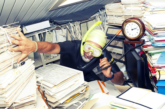 Stressful office worker