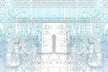 Microelectronics, white background chips concept