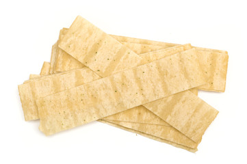 potato chips on the white background