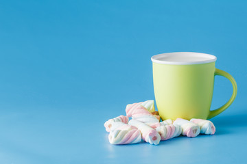 Sweets on blue background