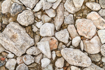 Natural stones on the ground