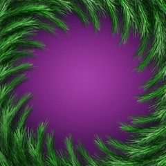 Christmas green  framework isolated on purple background