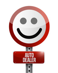Fototapeta premium auto dealer happy face sign concept