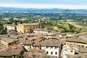 Fototapeta na wymiar Tuscanu panorama from San Gimigniano forted