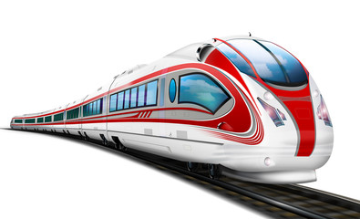moderner Schnellzug, Hochgeschwindigkeitszug  freigestellt