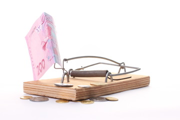 mousetrap with Ukraimian  money