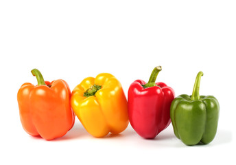 Row of sweet peppers