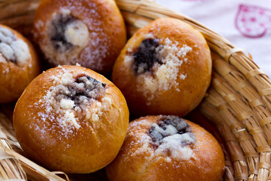 Handmade sweet roll called "Moravsky kolac" in Czech Republic