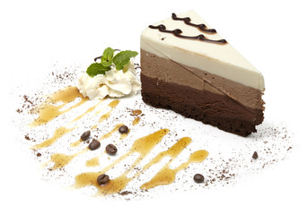 Cheesecake studio shooting on white with pen clipping path included
