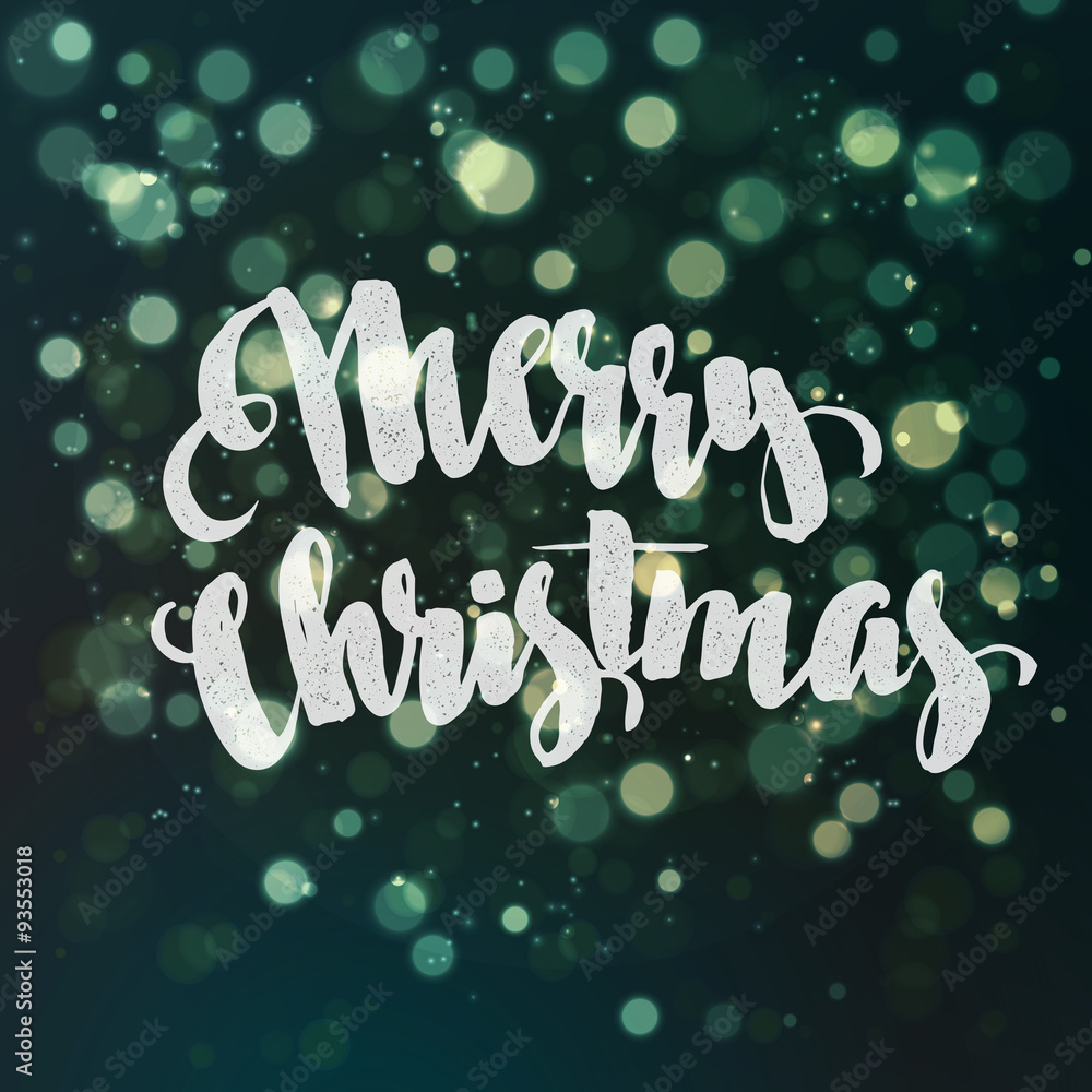 Poster Christmas abstract background with bokeh light