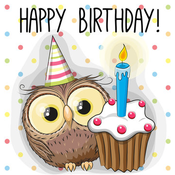 Owl with cake