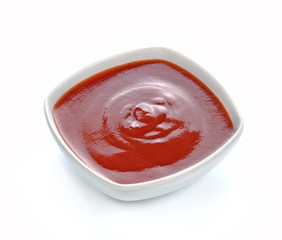 ketchup or chili sauce  isolated on white background