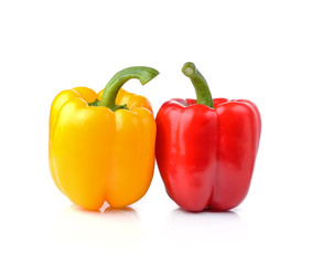 Fresh peppers isolated on white background