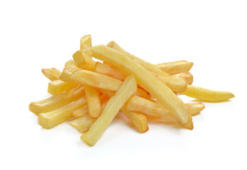 Potatoes fries  isolated on white