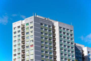 Precast apartment buildings seen in East Berlin