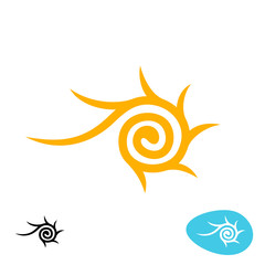 Sun tribal spiral logo