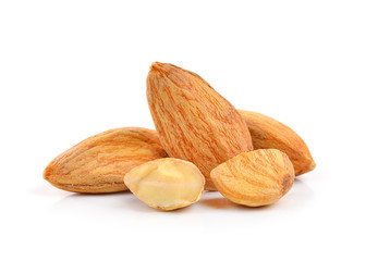 almond nuts isolated on white background